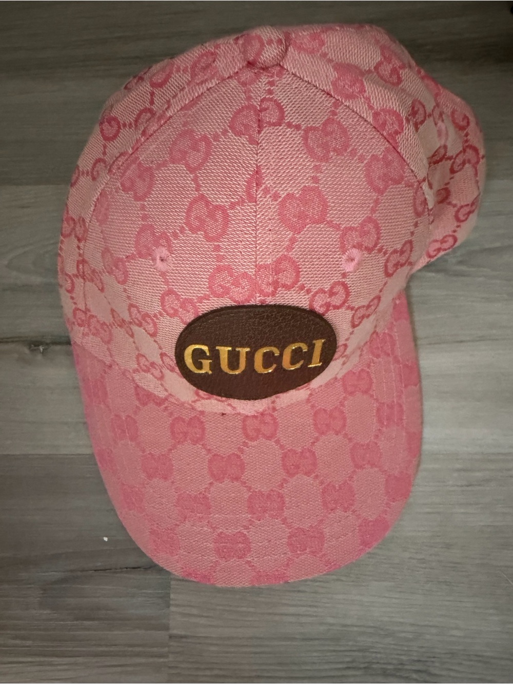 Gucci Pink GG Monogram Interior Cap with Black Tag
